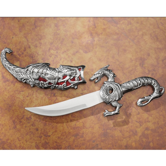 Dragon Knife | Seventh Avenue 13 obsidian athame decorative dragon knife.