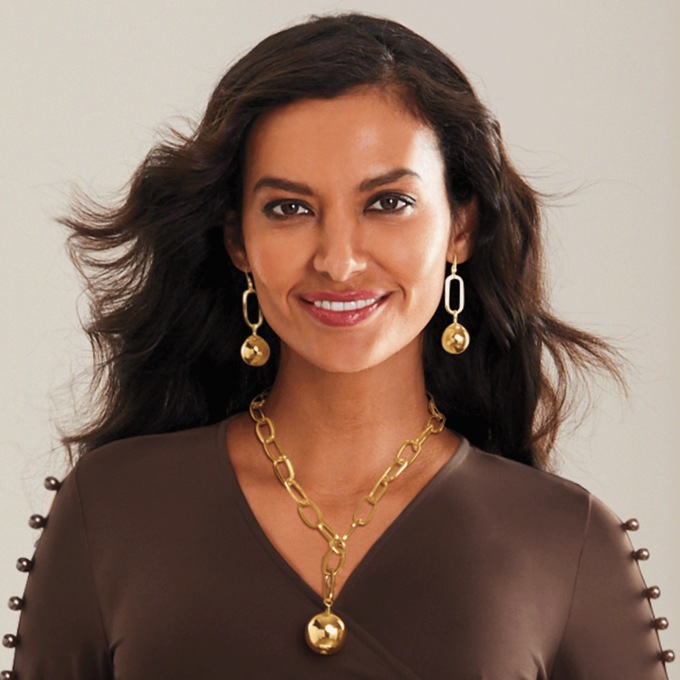 Ball Link Necklace and Earring Set, , large