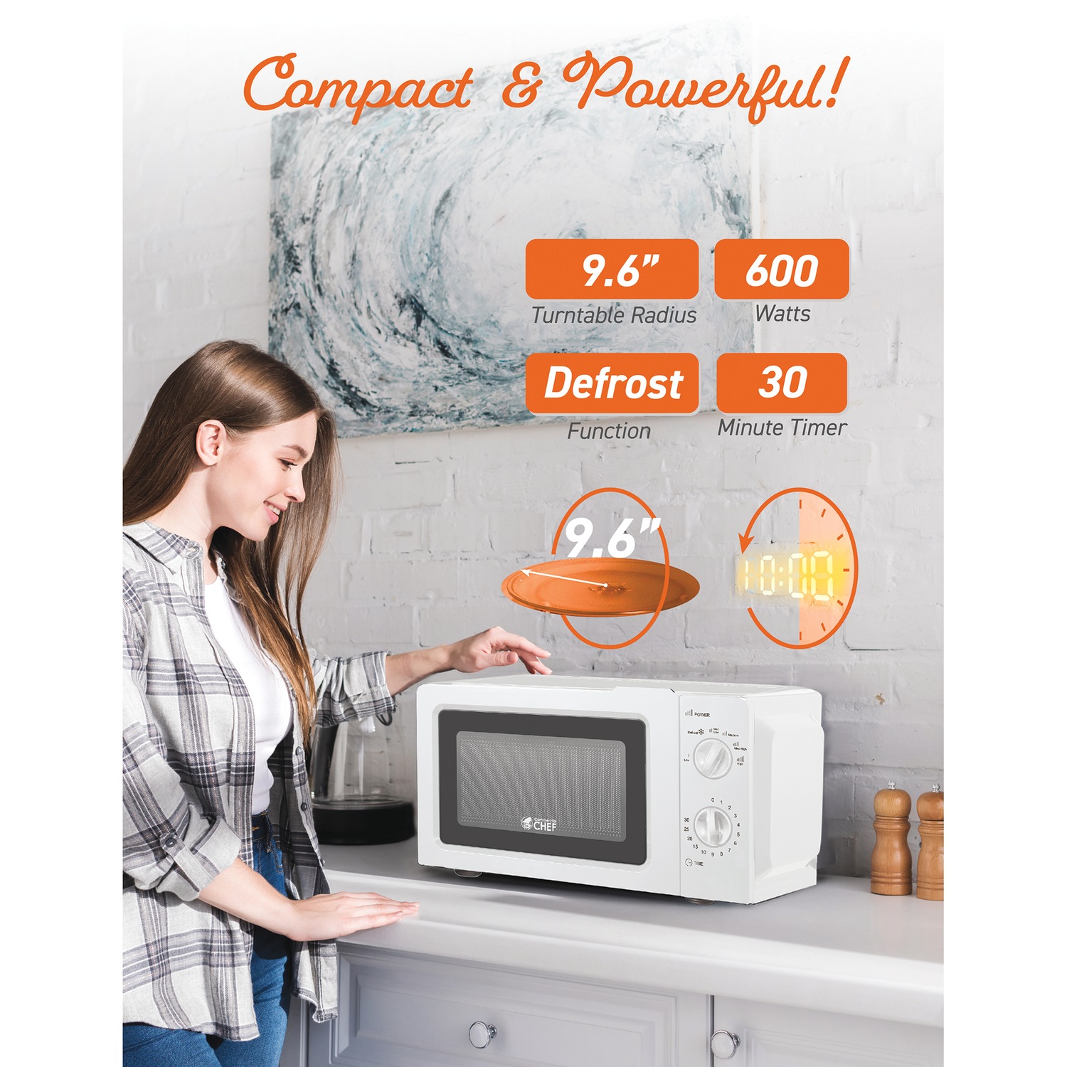 Commercial Chef 0.6 cu. ft. Microwave | Seventh Avenue