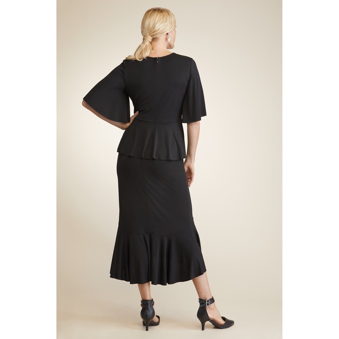 Tria Flowy Skirt Set for Women with Peplum Waist and Flounce Hem, , large