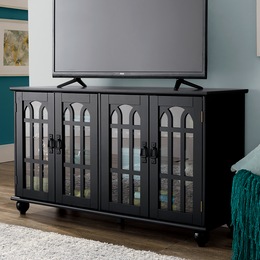 Arched Door Mission-Style TV Stand Console with Doors, , large
