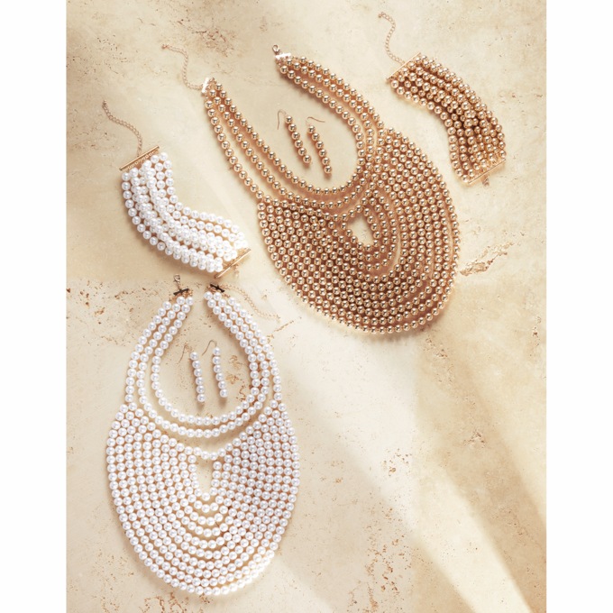 Multi-Strand/Bead Necklace and Earring Set & Bracelet  - Buy Both and Save, , large