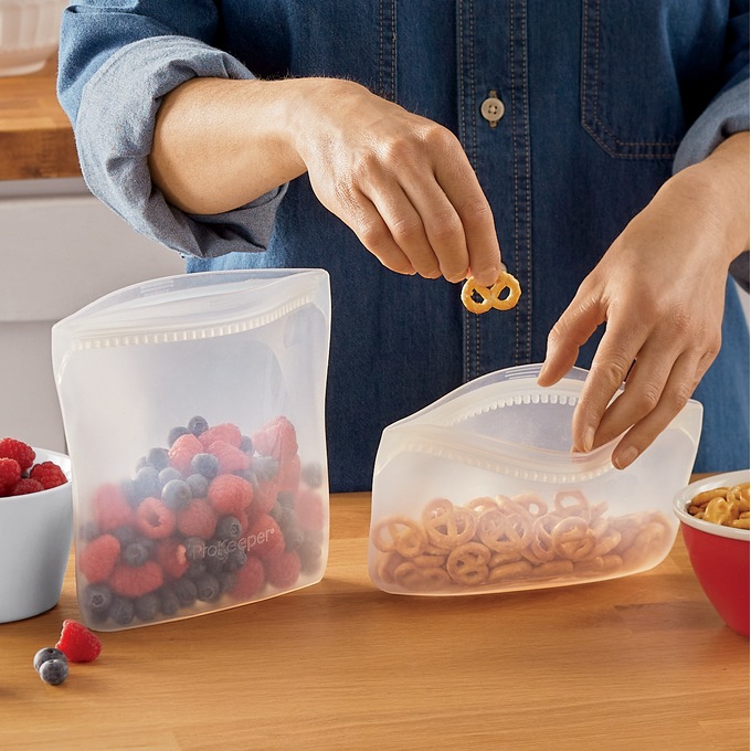 Set of 2 Progressive Reusable Silicone Bag Set, , large