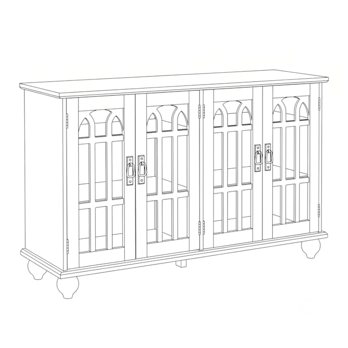 Arched Mission-Style TV Stand, , large