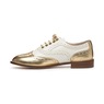 Monroe and Main Wingtip Spectator Shoe, Gold White, large