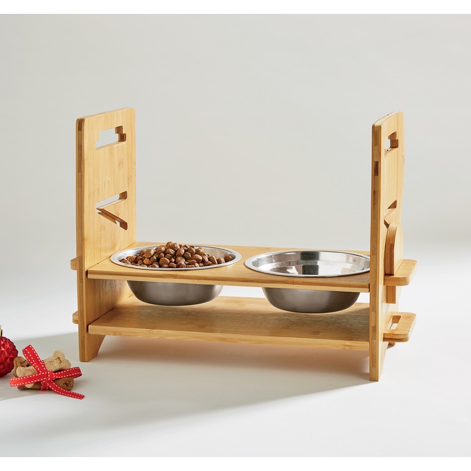 Elevated Wooden Dog Feeder, , large