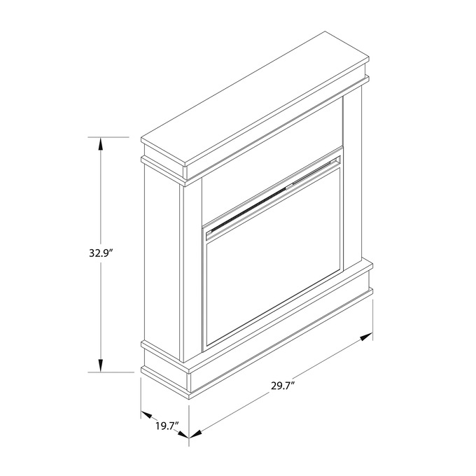 Harbor Electric Fireplace with Mantel, White, large