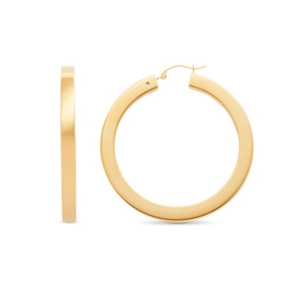 14K Gold Nano Diamond Resin Large Hoops, , large