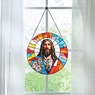 Stained Glass Floral Jesus Portrait, , large