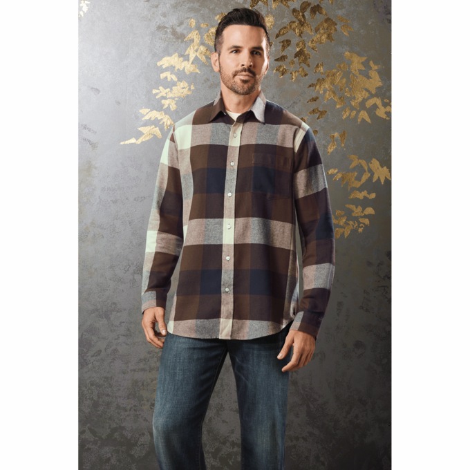 3-Pack Flannel Shirts, Brown Navy Olive, large