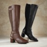 2-Buckle Faux-Leather Riding Boot, , large