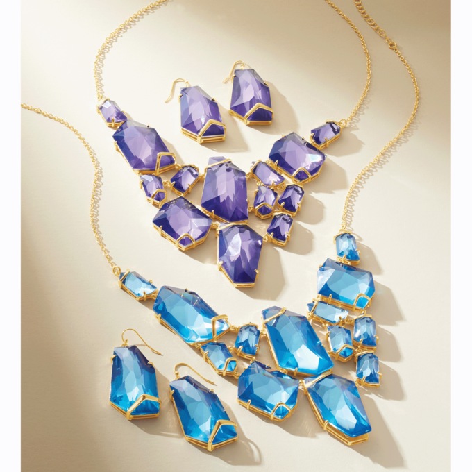 Crystal Chunk Necklace & Earrings Set, , large