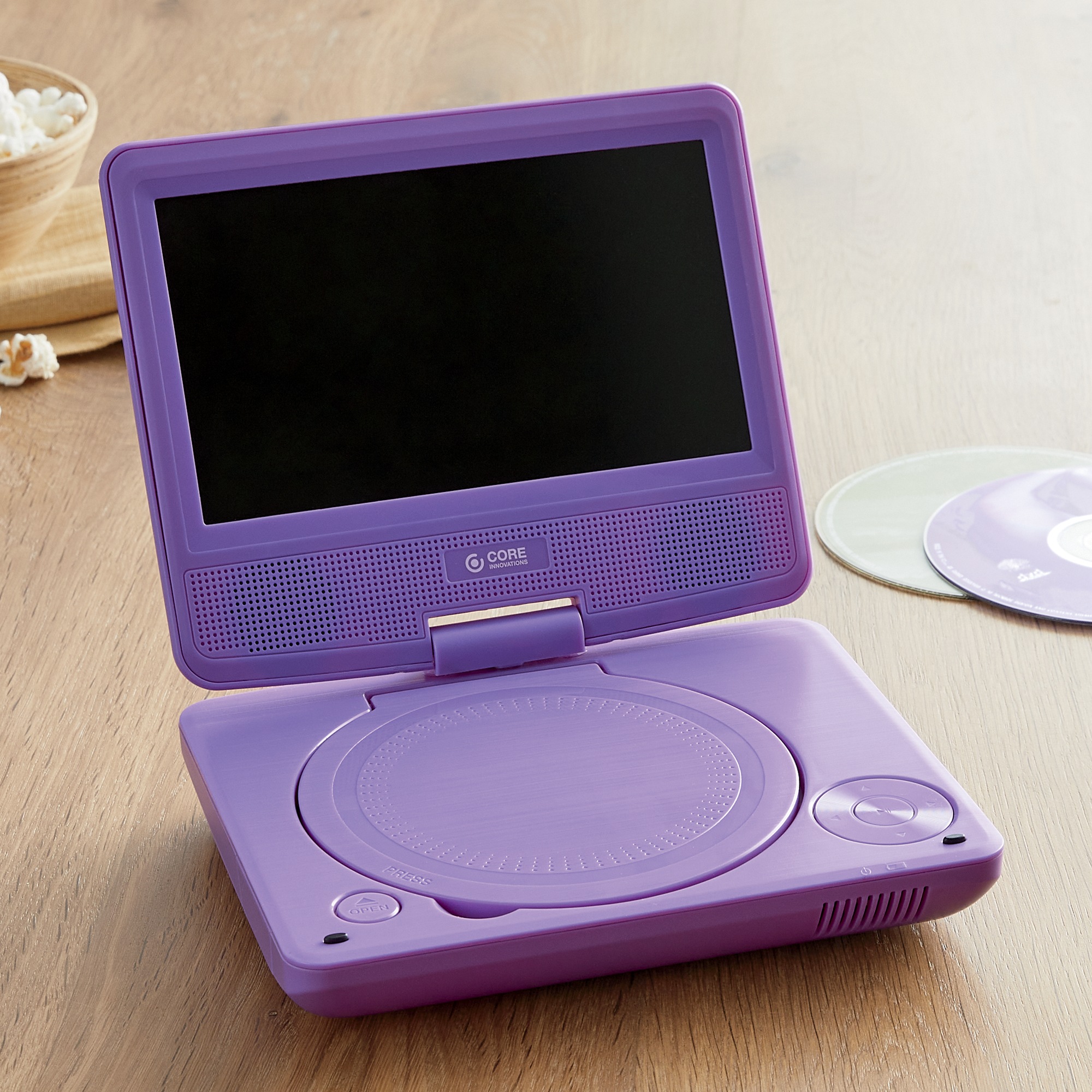 Core Innovations 7" Portable DVD Player, Purple, large