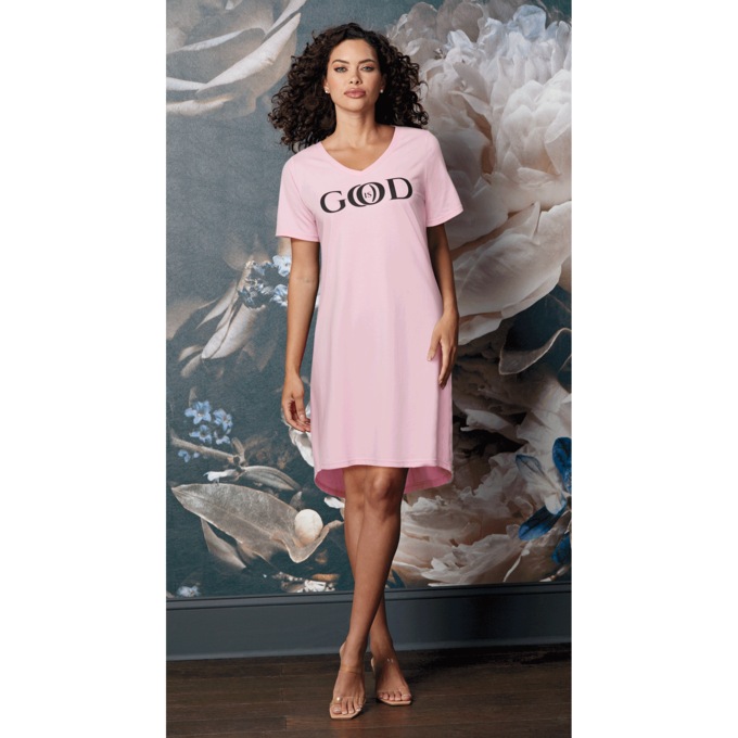 Faith Women's T-Shirt Style Nightgown with Inspirational Messaging, , large