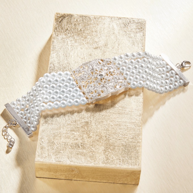Faux-Pearl Vintage Bracelet, , large
