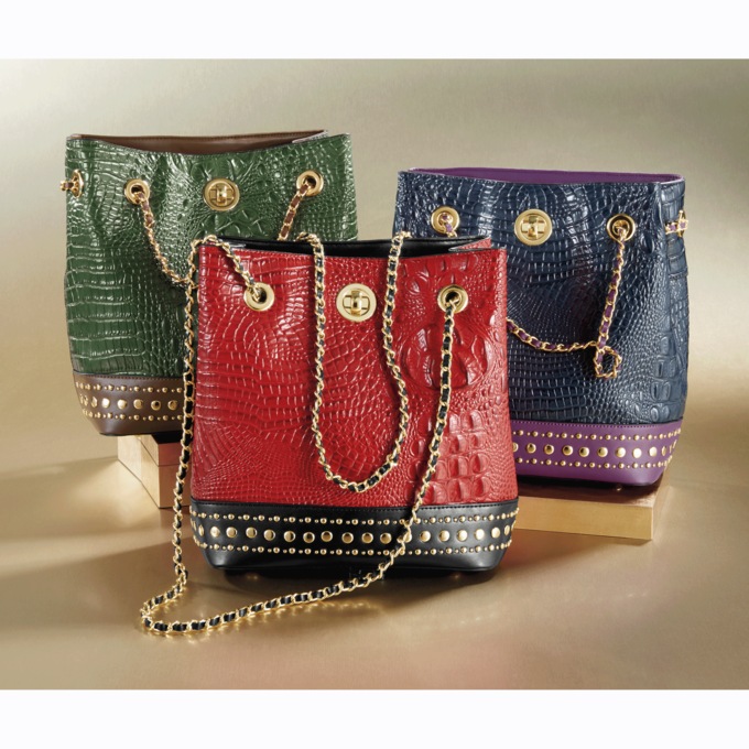 M.C. Handbags Macy Croco Bucket Bag Seventh Avenue