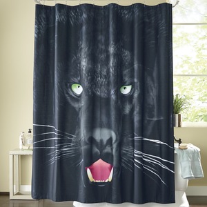 Savage Panther Shower Curtain, , large