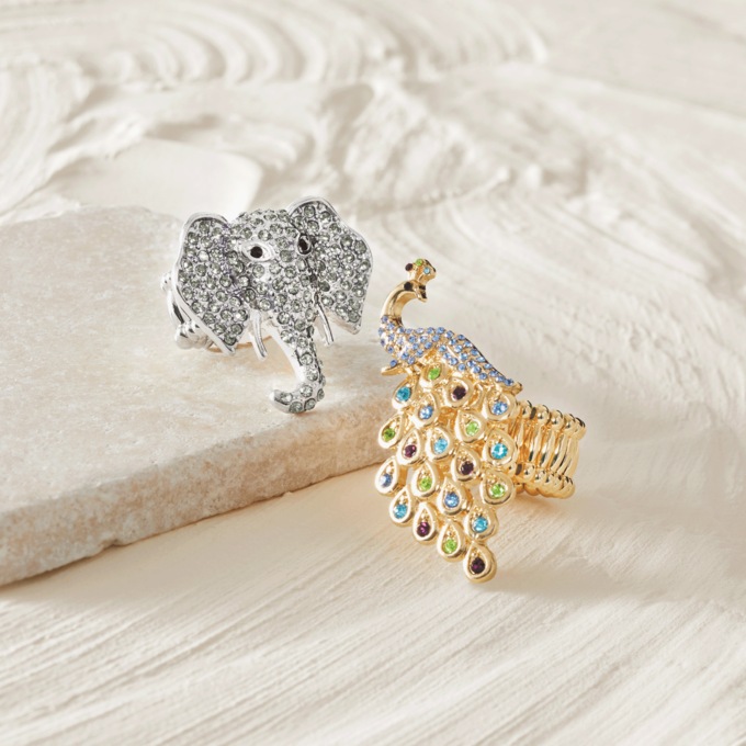 Crystal Wildlife Stretch Ring, , large