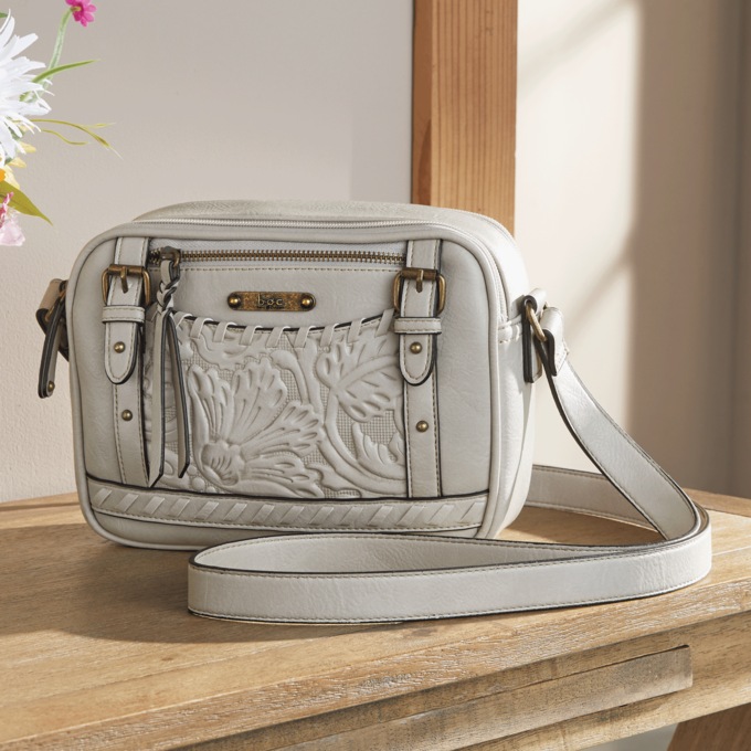 B.O.C. Faux Leather Shadow Lawn Camera Bag by Born, Dove, large