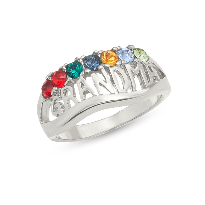 "Mother" or "Grandma" Family Birthstone Ring, , large