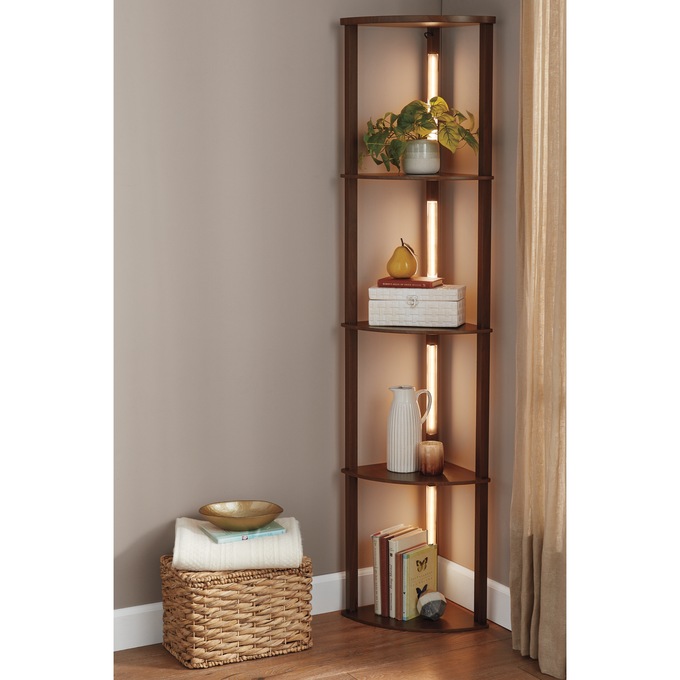 Theo Lit Corner Shelf, , large