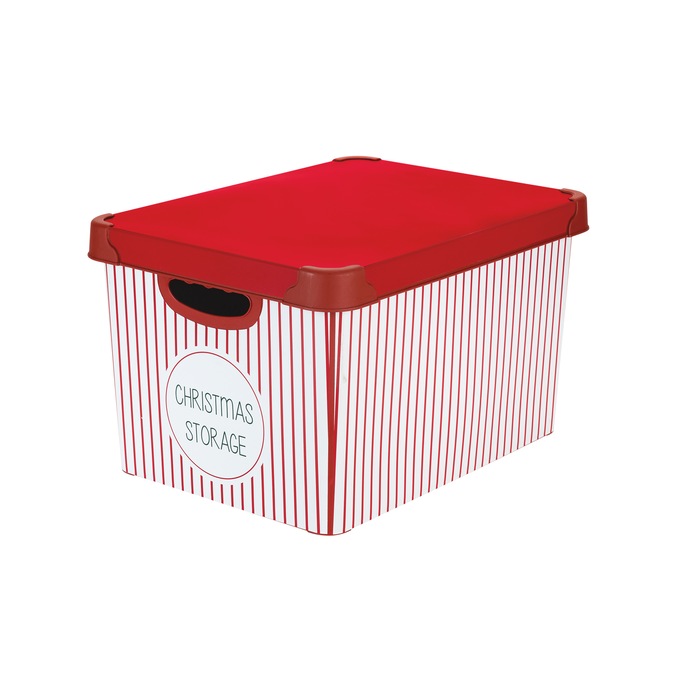 Simplify 60-Ct. Christmas Ornament Storage Organizer, Red White Stripe, large