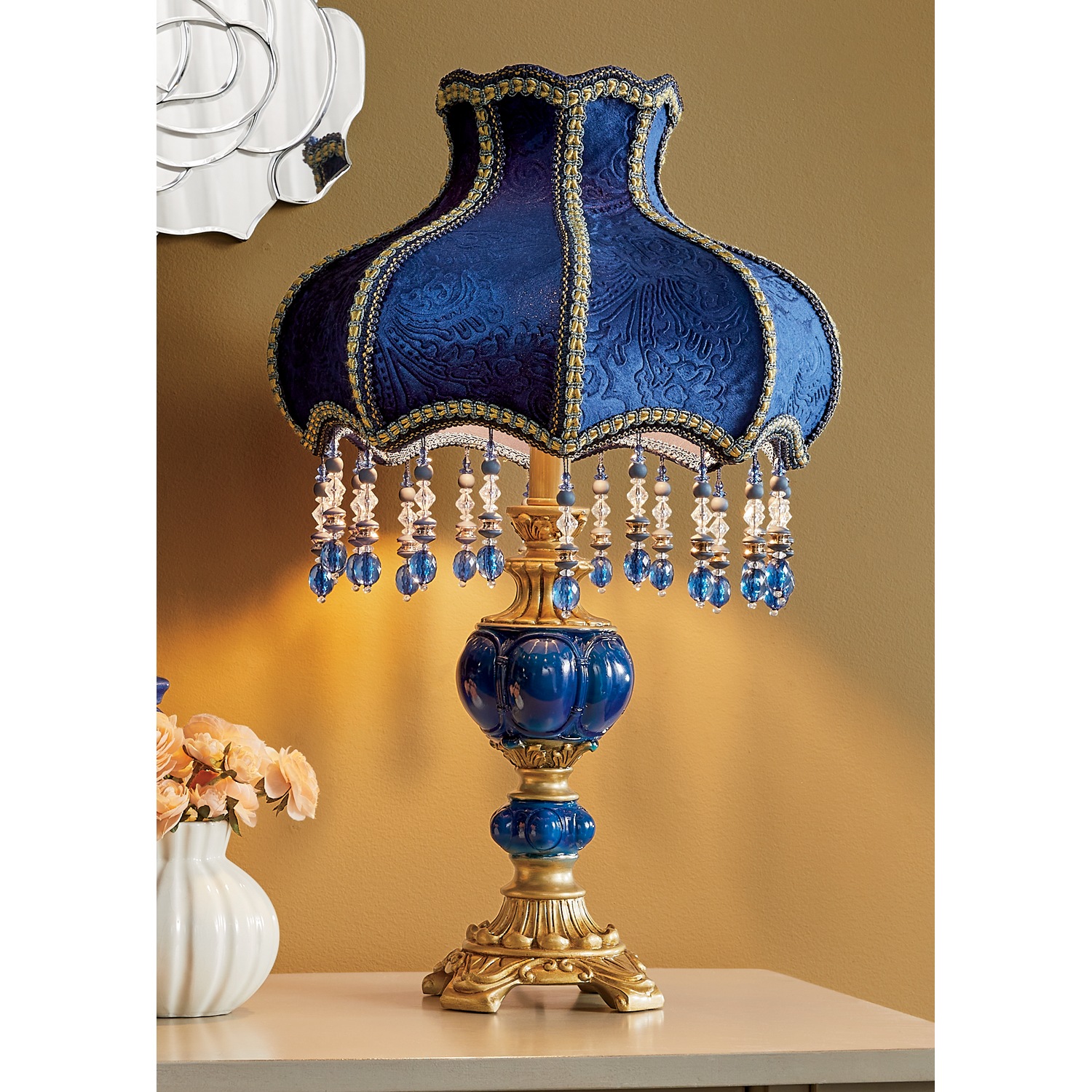 Royal Blue Victorian Table Lamp | Seventh Avenue