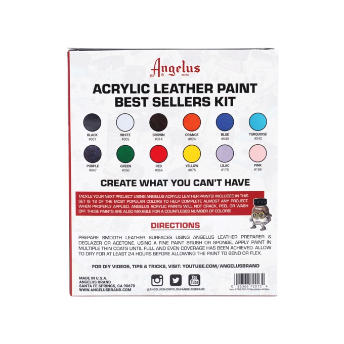 Angelus Acrylic Leather Paint Best Sellers Kit, , large