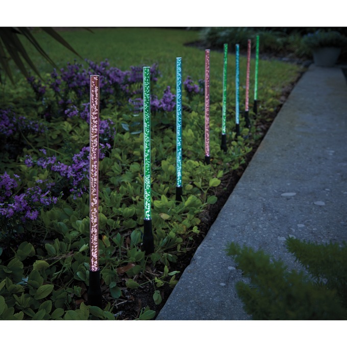 Set of 8 Solar Bubble Wand Colorful Stake Lights, , large