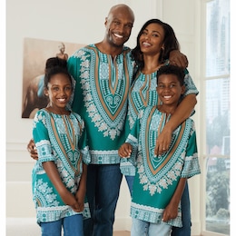 Family Cultural-Print Dashiki Tunic in Unisex Sizes, , large