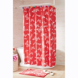 Butterfly Sentiments Shower Curtain, , large
