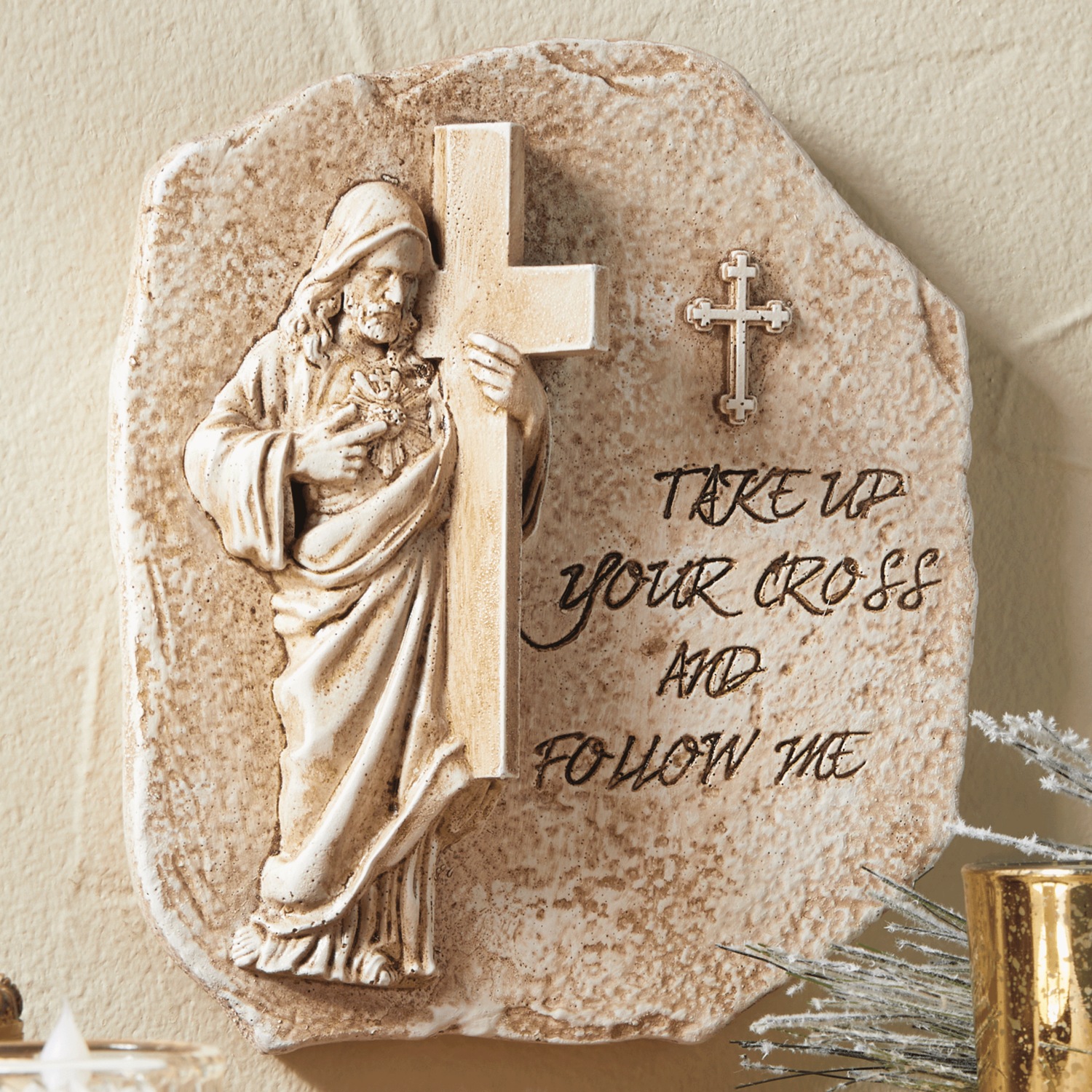 ing wall plaque クリスマス Take Up Your Cross Wall Plaque | Seventh Avenue
