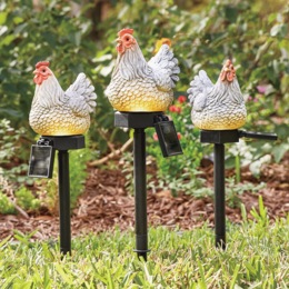 Set of 3 Solar Farm Animal Stakes, , large