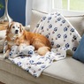 Faux-Sherpa Pet Blanket with Plush Toy, White, large