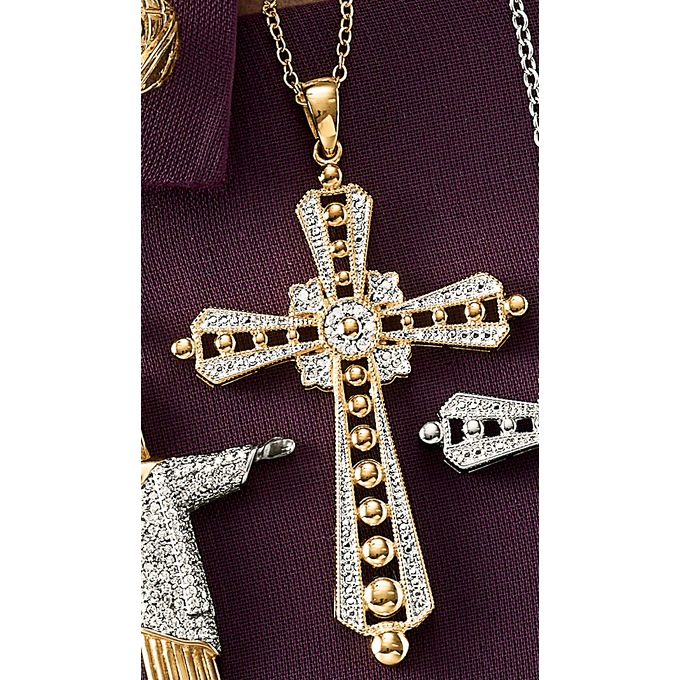 Diamond Cross Pendant, , large