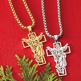 Men's Jesus/Cross Pendant, , large