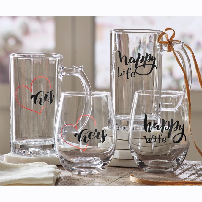 4-Piece His & Hers Drinkware Set, , large