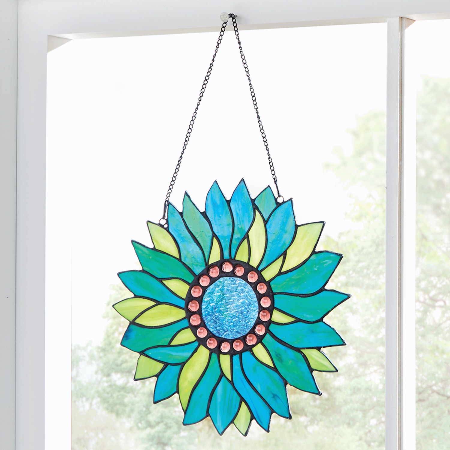 Sunflower Stain Glass Window Hangings Decor Mothers Day Flower Light