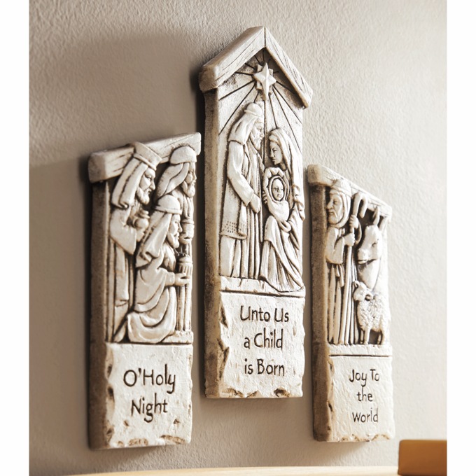 3-Piece Nativity Wall Plaque Set, , large