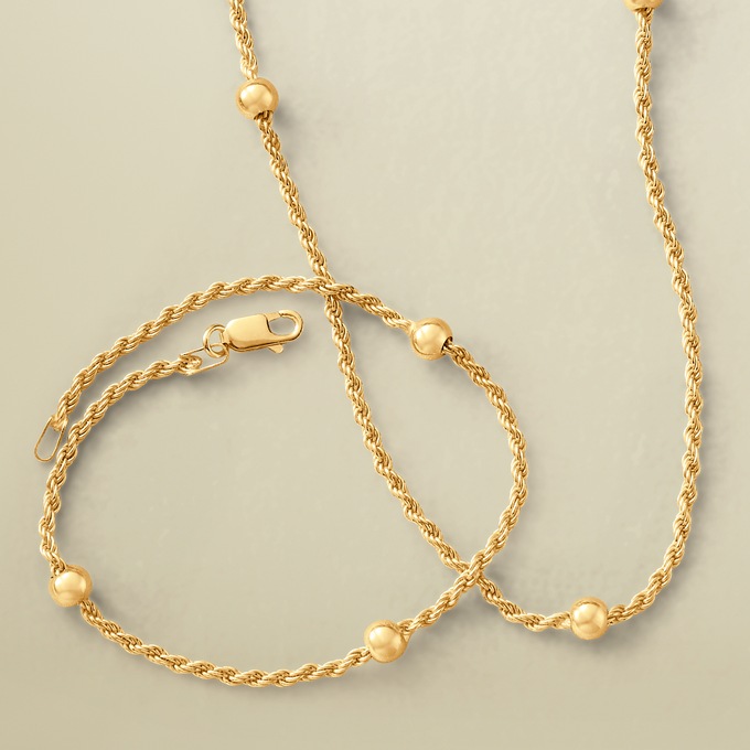 Chain Ball Necklace and Bracelet Set, , large