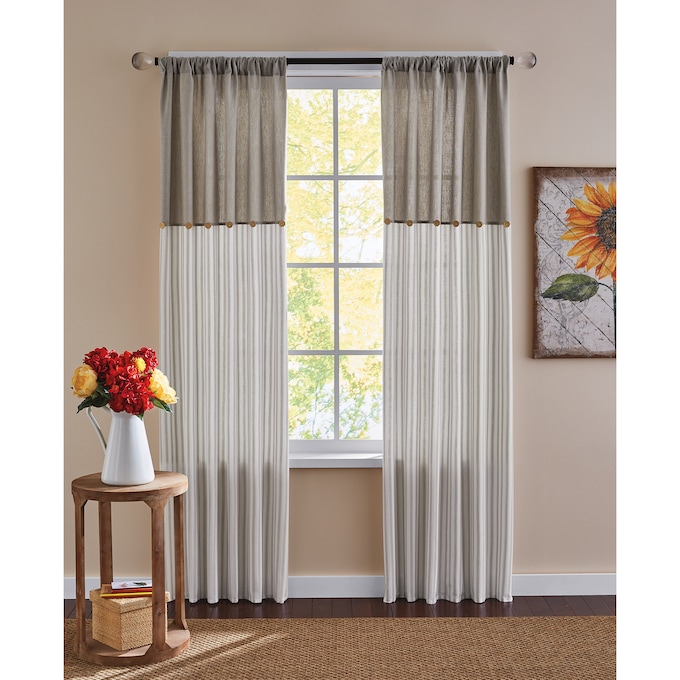 Cotton Striped Panel with Buttons, , large