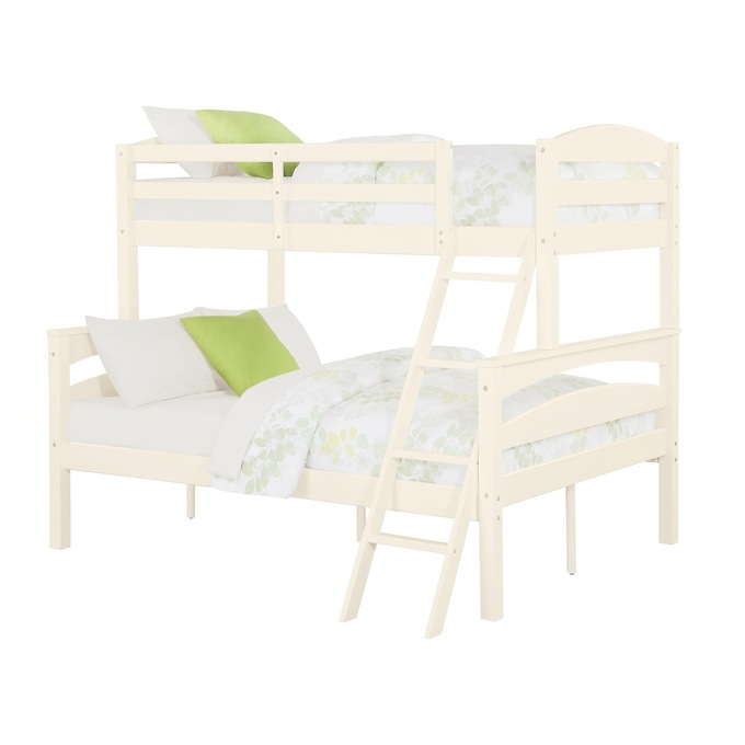 Monroe Twin-Over-Full Bunk Bed, White, large