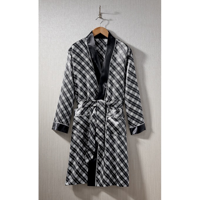 Robe, Black White Windowpane, large