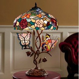 Stained Glass Butterfly Table Lamp, , large