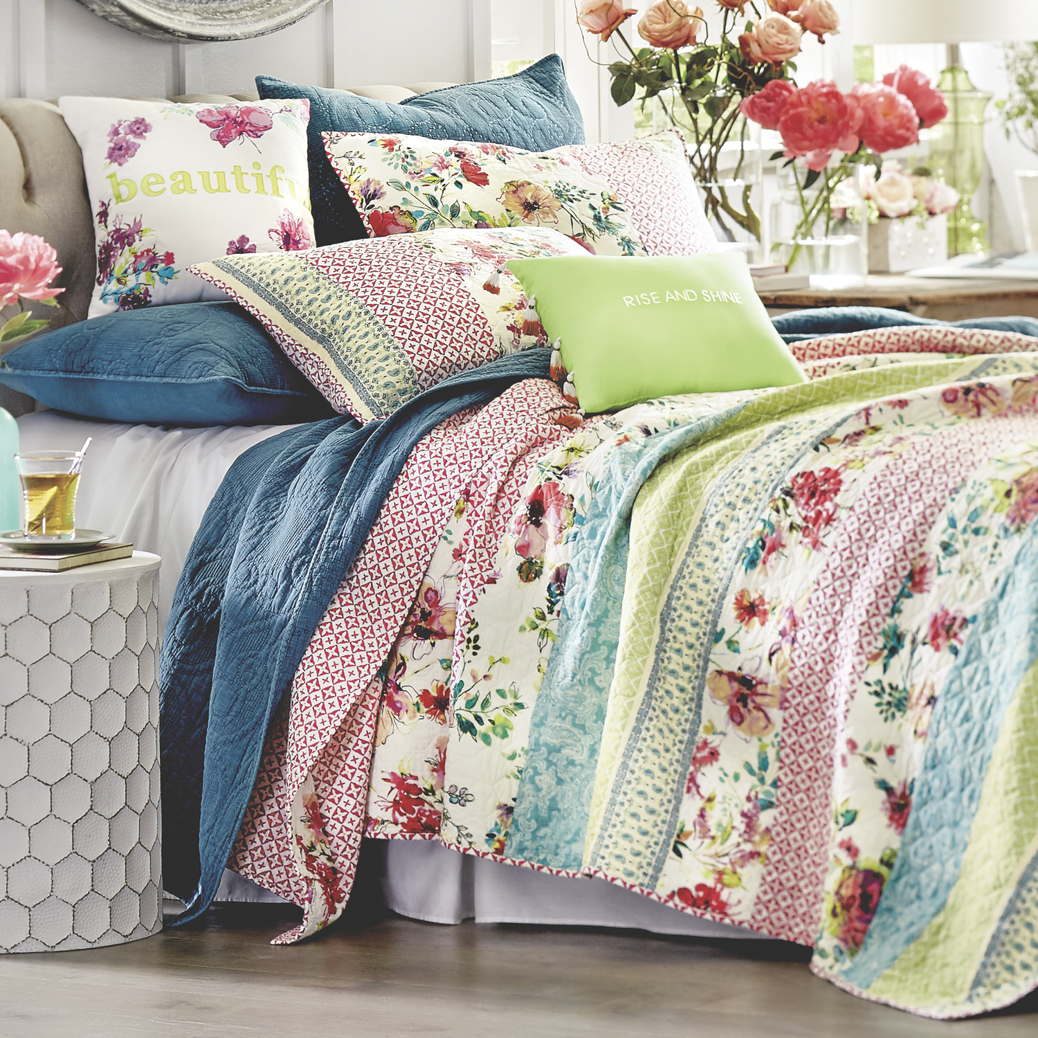 Boho Garden Quilt Sham Accent Pillows And Shower Curtain By Boho Garden Quilt Sham Accent Pillows And Shower Curtain By Jessica Simpson