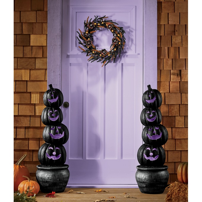 LED Eyeball Halloween Wreath, , large