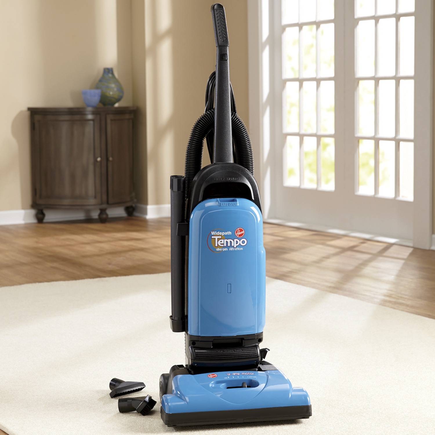 Tempo Bagged Upright Vacuum and 3Pack Replacement Bags by Hoover