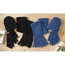 Fringe Scarf, Hat &amp; Glove Set, , large