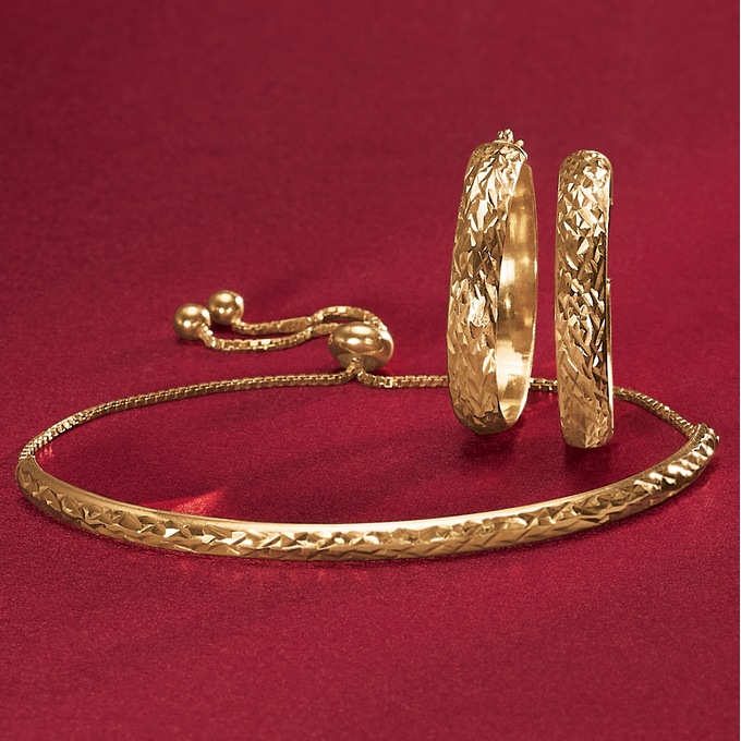 Hoop and Bracelet Set, , large