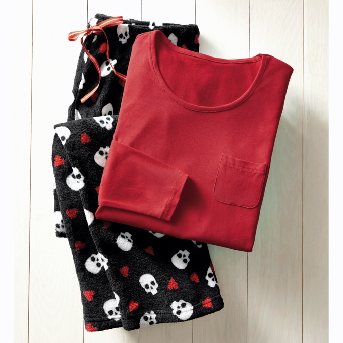 Love & Skulls Long-Sleeve PJ Set, , large